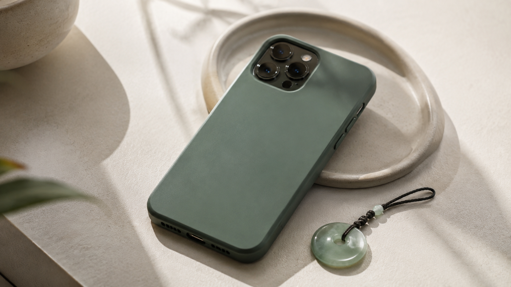Jade Phone Case Faux Marble